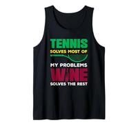 El Tenis Resuelve la mayoría de mis Problemas Wine Tennis Player Camiseta sin Mangas