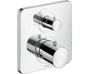 El termostato AXOR Citterio M de hansgrohe, montado a ras con una válvula de cierre., 34705000, Color: cromado