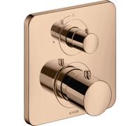 El termostato AXOR Citterio M de hansgrohe, montado a ras con una válvula de cierre., 34705300, Color: Oro rojo pulido
