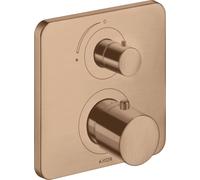 El termostato AXOR Citterio M de hansgrohe, montado a ras con una válvula de cierre., 34705310, Color: Oro rojo cepillado