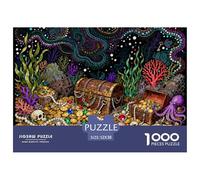 El Tesoro de los Barcos hundidos en el Fondo Marino Puzzle De Madera Impermeable Puzzles De 1000 Piezas para Adultos Divertido Rompecabezas Juegos Desafiantes
