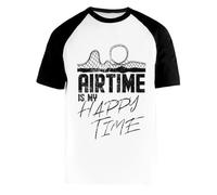 El Tiempo En El Aire Es Mi Momento Feliz Camiseta De Béisbol Blanca para Hombre Mujer Unisex Mangas Cortas Cuello Redondo