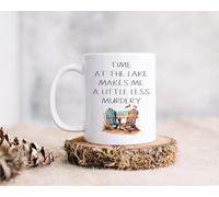 El Tiempo En El Lago Me Hace Un Poco Menos Asesino Taza Porcelana Taza De Café Cerámica Tazas Para Leche Bebidas Hogar 330Ml