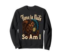 El tiempo es nueces así que soy divertido asustado tiempo viajando ardilla Sudadera
