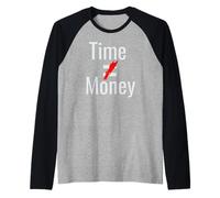 El Tiempo no es Igual al Dinero tachado Rojo Camiseta Manga Raglan