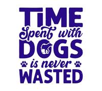 El tiempo pasado con los perros nunca es tiempo perdido tipografía Calcomanías de letras 41x49.3cm Cultura del tatuaje Azul oscuro
