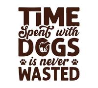 El tiempo pasado con los perros nunca es tiempo perdido tipografía Calcomanías de letras 49.2x59.2cm Impermeable Café