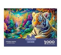 El Tigre Cubo Descansa Entre Rosas en un Bosque Vivo Puzzle De 1000 Piezas Tigre Desafiante Y De Ingenio para Todas Las Edades 52x38cm/1000pcs