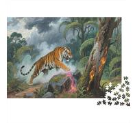 El Tigre de Bengala Puzzle 1000 Piezas Rompecabezas Adultos Y NiñosRegalos Rey de Las Bestias Rompecabezas De Madera Desafío De Entretenimiento para La Mente 1000pcs (75x50cm)