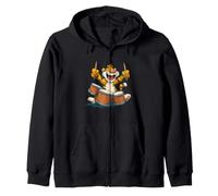 El Tigre de la batería Busca Amantes de los Instrumentos y la batería Sudadera con Capucha