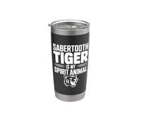 El tigre dientes de sable es mi animal espiritual Vaso térmico de acero inoxidable de doble pared