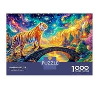 El Tigre se Encuentra en un Puente de Piedra Puzzle De 1000 Piezas el Rey del Bosque Perfecto Regalo para Niños, Niñas, Hombres Y Mujeres 38x26cm/1000pcs