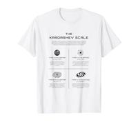 El Tipo de civilización energética de la Ciencia de la Escala de Kardashev Camiseta gráfica económica, Hombre, Blanco, M