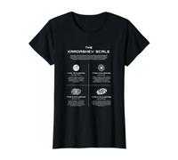 El Tipo de civilización energética de la Ciencia de la Escala de Kardashev Camiseta gráfica económica, Mujer, Negro, L