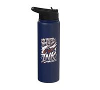 El tipo de sangre es tinta amante del tatuaje adicto a la tinta Stainless Steel Insulated Water Bottle