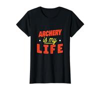 El Tiro con Arco es mi Vida Divertido Archer Camiseta gráfica económica, Mujer, Negro, XS