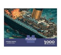 El Titanic 1000-piezas Puzzle - Papel Reciclado & Puzzle Entretenimiento Arte hundido restos históricos del océano - Regalo De Boda 38x26cm/1000pcs para Amantes De Los Puzzles