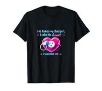 Él Toma mi Cargador I Take His Heart Neon Love Camiseta
