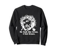 Él tomó la cruz Tengo gracia Fiel Sudadera
