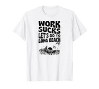 El Trabajo apesta Vamos a IR a Long Beach California Floral Surf Camiseta
