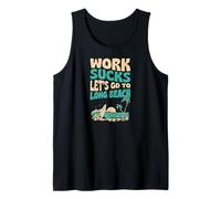 El Trabajo apesta Vamos a IR a Long Beach California Floral Surf Camiseta sin Mangas