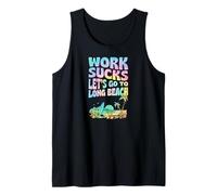 El Trabajo apesta Vamos a IR a Long Beach California Floral Surf Camiseta sin Mangas