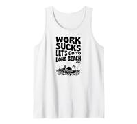 El Trabajo apesta Vamos a IR a Long Beach California Floral Surf Camiseta sin Mangas