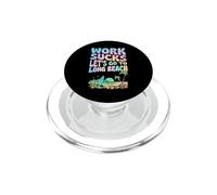 El Trabajo apesta Vamos a IR a Long Beach California Floral Surf PopSockets PopGrip para MagSafe