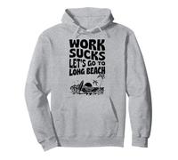 El Trabajo apesta Vamos a IR a Long Beach California Floral Surf Sudadera con Capucha