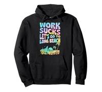 El Trabajo apesta Vamos a IR a Long Beach California Floral Surf Sudadera con Capucha