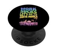 El Trabajo apesta Vamos a IR a Santa Mónica Floral Surf Vacaciones PopSockets PopGrip Adhesivo