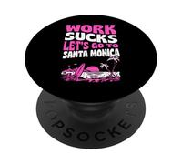 El Trabajo apesta Vamos a IR a Santa Mónica Floral Surf Vacaciones PopSockets PopGrip Adhesivo
