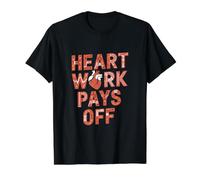 El Trabajo del corazón da Sus Frutos a los tecnólogos cardiovasculares Cardiología Camiseta gráfica económica, Hombre, Negro, XL