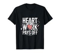 El Trabajo del corazón da Sus Frutos Motivacional Camiseta gráfica económica, Hombre, Negro, L