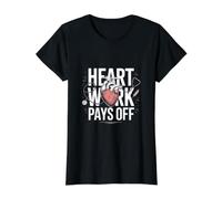 El Trabajo del corazón da Sus Frutos Motivacional Camiseta gráfica económica, Mujer, Negro, M