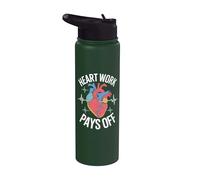 El trabajo del corazón paga el arte del latido del corazón del cardiólogo Stainless Steel Insulated Water Bottle
