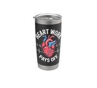 El trabajo del corazón paga el corazón anatómico Vaso térmico de acero inoxidable de doble pared