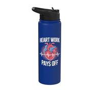 El trabajo del corazón paga el diseño de motivación positiva Stainless Steel Insulated Water Bottle