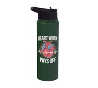 El trabajo del corazón paga el diseño de motivación positiva Stainless Steel Insulated Water Bottle