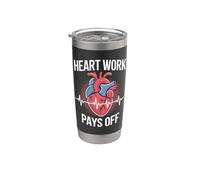 El trabajo del corazón paga el diseño de motivación positiva Vaso térmico de acero inoxidable de doble pared