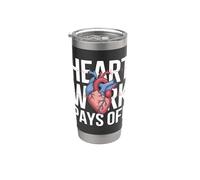 El trabajo del corazón paga el diseño motivacional del corazón Vaso térmico de acero inoxidable de doble pared