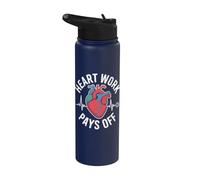 El trabajo del corazón paga el lema de motivación Stainless Steel Insulated Water Bottle