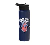 El trabajo del corazón paga la cardiología pasión arte Stainless Steel Insulated Water Bottle