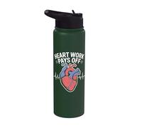 El trabajo del corazón paga la cardiología pasión arte Stainless Steel Insulated Water Bottle