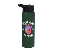 El trabajo del corazón paga la cardiología Stainless Steel Insulated Water Bottle