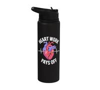 El trabajo del corazón paga la cardiología Stainless Steel Insulated Water Bottle