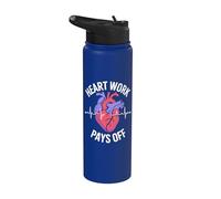 El trabajo del corazón paga la cardiología Stainless Steel Insulated Water Bottle