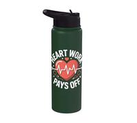 El trabajo del corazón paga la cardiología Stainless Steel Insulated Water Bottle