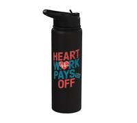 El trabajo del corazón paga la divertida enfermera cardióloga cardíaca Stainless Steel Insulated Water Bottle
