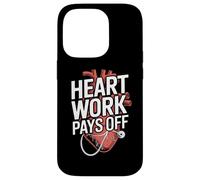 El trabajo del corazón paga la motivación anatómica Carcasa para iPhone 14 Pro